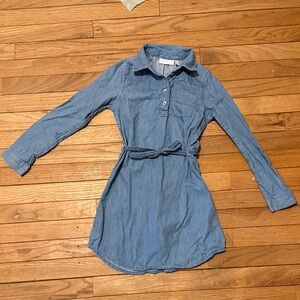 Place Girls' Light Blue Chambray Shirt Dress M(7/8)